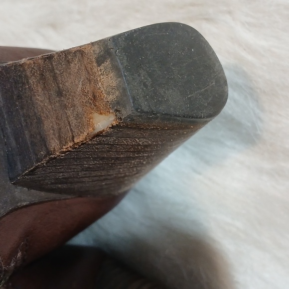 Frye Rich Brown Leather Ankle Booties Women's Sz 8.5 - Picture 6 of 12